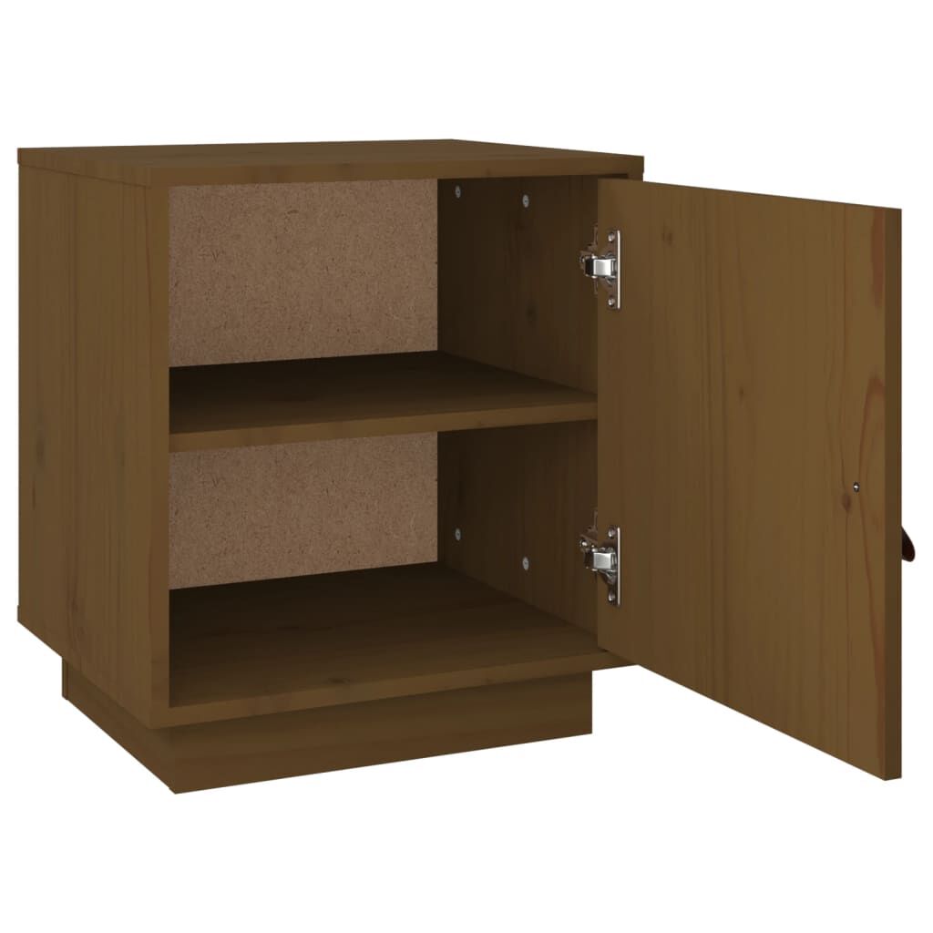 vidaXL Κομοδίνο Καφέ Μελί 40x34x45 εκ. από Μασίφ Ξύλο Πεύκου
