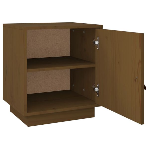 vidaXL Κομοδίνο Καφέ Μελί 40x34x45 εκ. από Μασίφ Ξύλο Πεύκου