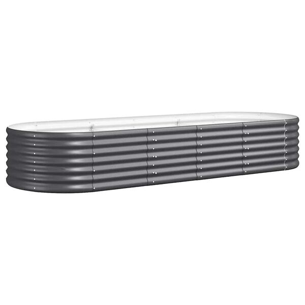 vidaXL Ζαρντινιέρα Ανθρακί 224x80x36 εκ Γαλβανισμένος χάλυβας