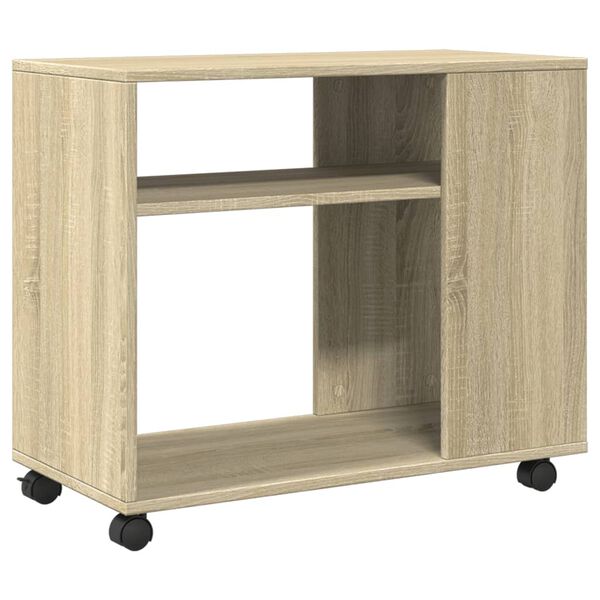 vidaXL Βοηθητικό Τραπέζι με Ρόδες Sonoma Δρυς 70x35x60 εκ. Επεξ. Ξύλο