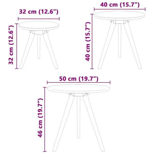 vidaXL Τραπεζάκι σαλονιού Καφέ 50 x 50 x 46 εκ Μασίφ ξύλο καρυδιάς
