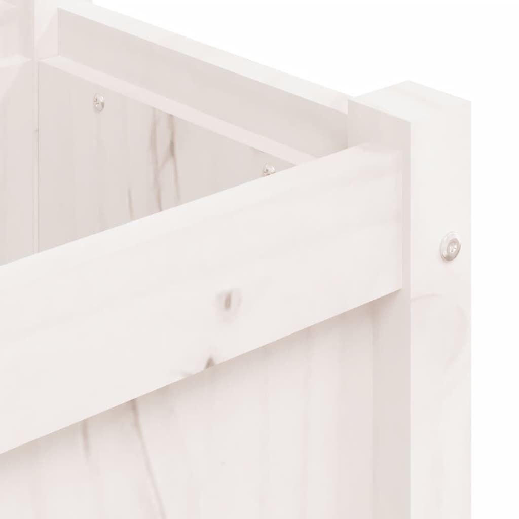 vidaXL Ζαρντινιέρα Λευκή 180 x 31 x 31 εκ. από Μασίφ Ξύλο Πεύκου