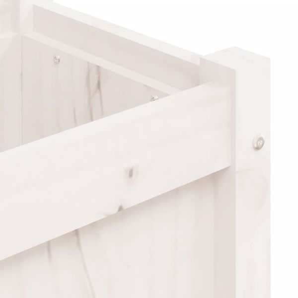 vidaXL Ζαρντινιέρα Λευκή 180 x 31 x 31 εκ. από Μασίφ Ξύλο Πεύκου