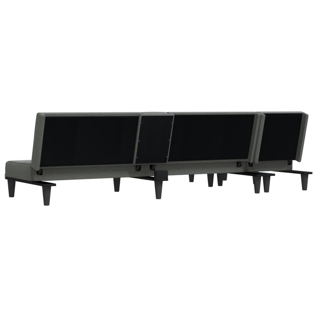 vidaXL Καναπές Κρεβάτι Γωνιακός Σκούρο Γκρι 255x140x70 εκ. Υφασμάτινος
