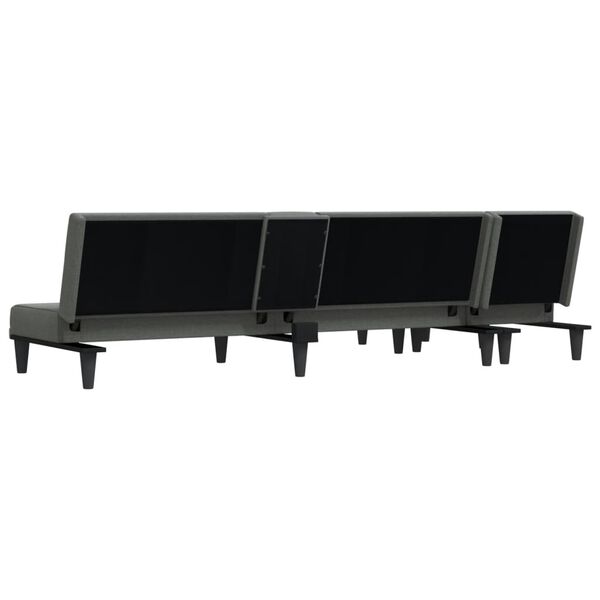 vidaXL Καναπές Κρεβάτι Γωνιακός Σκούρο Γκρι 255x140x70 εκ. Υφασμάτινος