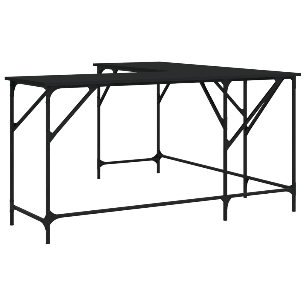vidaXL Γραφείο Μαύρο 149 x 149 x 75 εκ. από Επεξεργασμένο Ξύλο