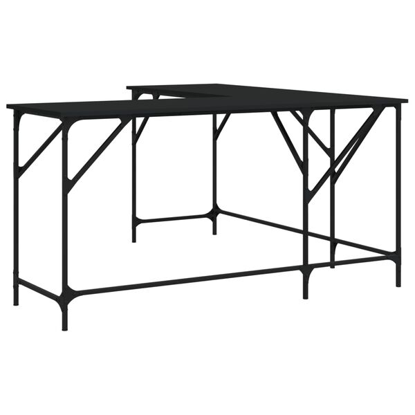 vidaXL Γραφείο Μαύρο 149 x 149 x 75 εκ. από Επεξεργασμένο Ξύλο