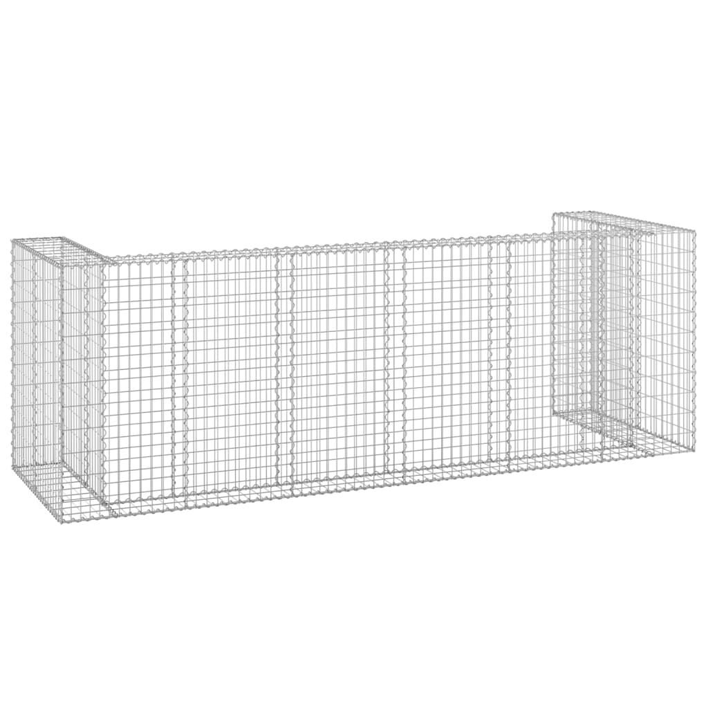 vidaXL Συρματοκιβώτιο Τοίχος για Κάδους 325x100x110 εκ Γαλβαν. Χάλυβας