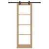 vidaXL Συρόμενη Πόρτα Άλλο Καφέ 73.5 x 211 εκ Ξύλο και μέταλλο