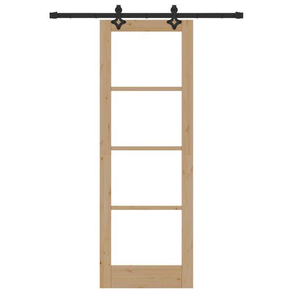 vidaXL Συρόμενη Πόρτα Άλλο Καφέ 73.5 x 211 εκ Ξύλο και μέταλλο