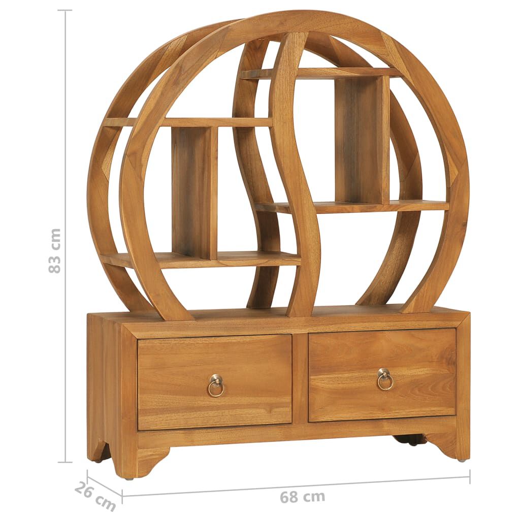 vidaXL Έπιπλο με Ραφιέρα Σχέδιο Γιν Γιανγκ 68x26x83 εκ Μασίφ Ξύλο Teak
