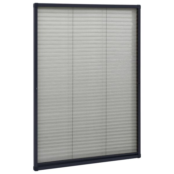 vidaXL Σήτα Παραθύρου Πλισέ Ανθρακί 80 x 120 εκ. από Αλουμίνιο