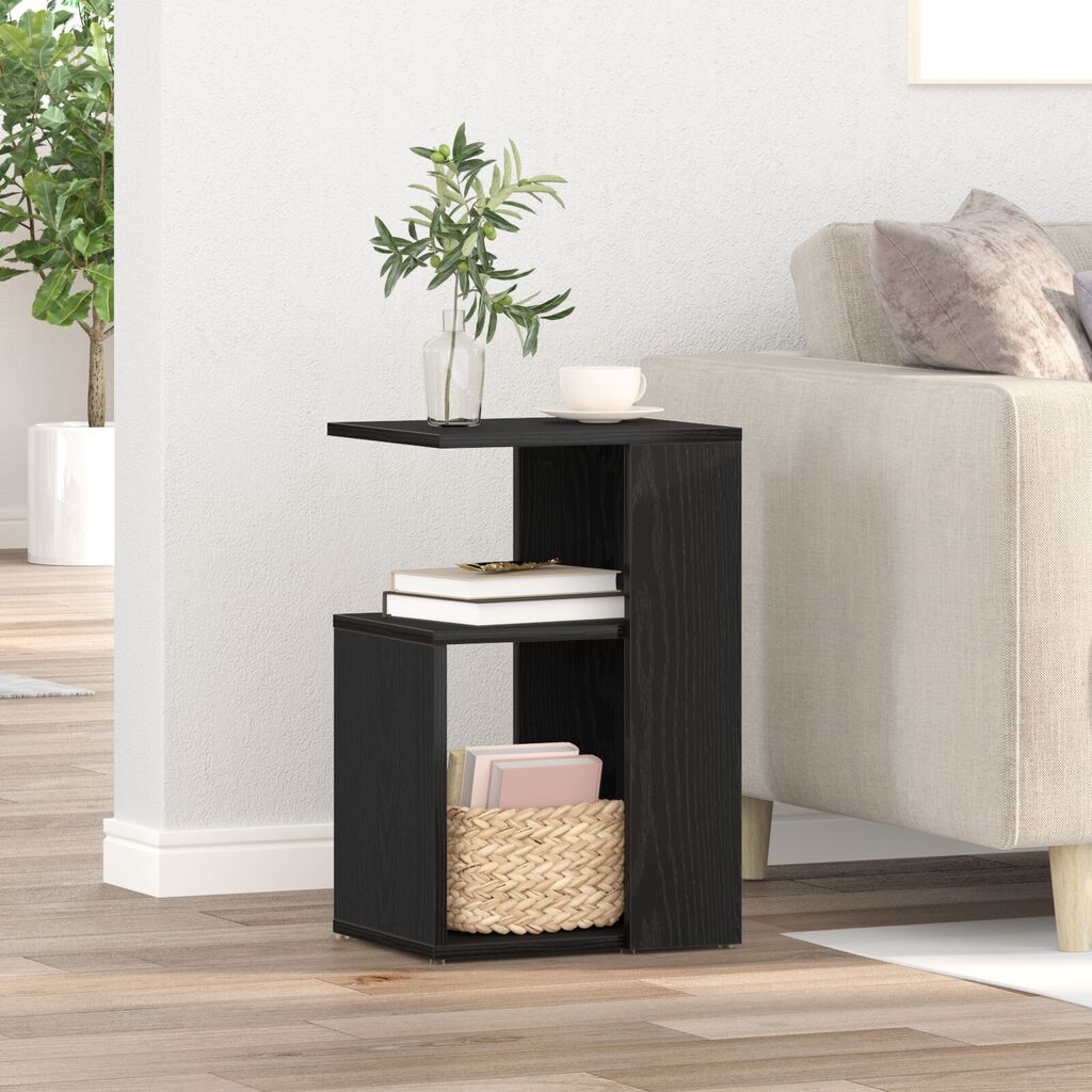 vidaXL Τραπέζι πλευράς Μαύρο Δρυς 36x30x56 εκ Επεξεργασμένο ξύλο