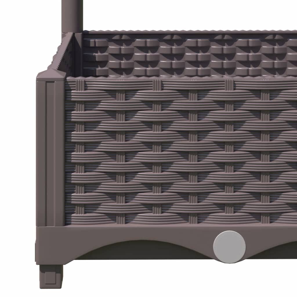 vidaXL Ζαρντινιέρα Κήπου με Καφασωτό Καφέ 120 x 40 x 121,5 εκ. από PP