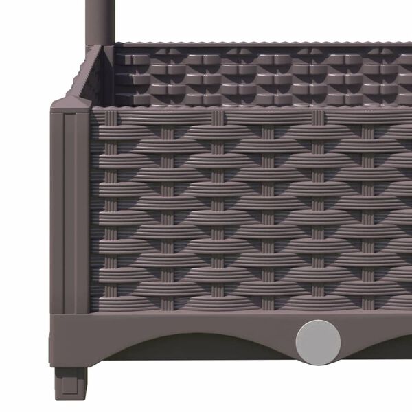vidaXL Ζαρντινιέρα Κήπου με Καφασωτό Καφέ 120 x 40 x 121,5 εκ. από PP