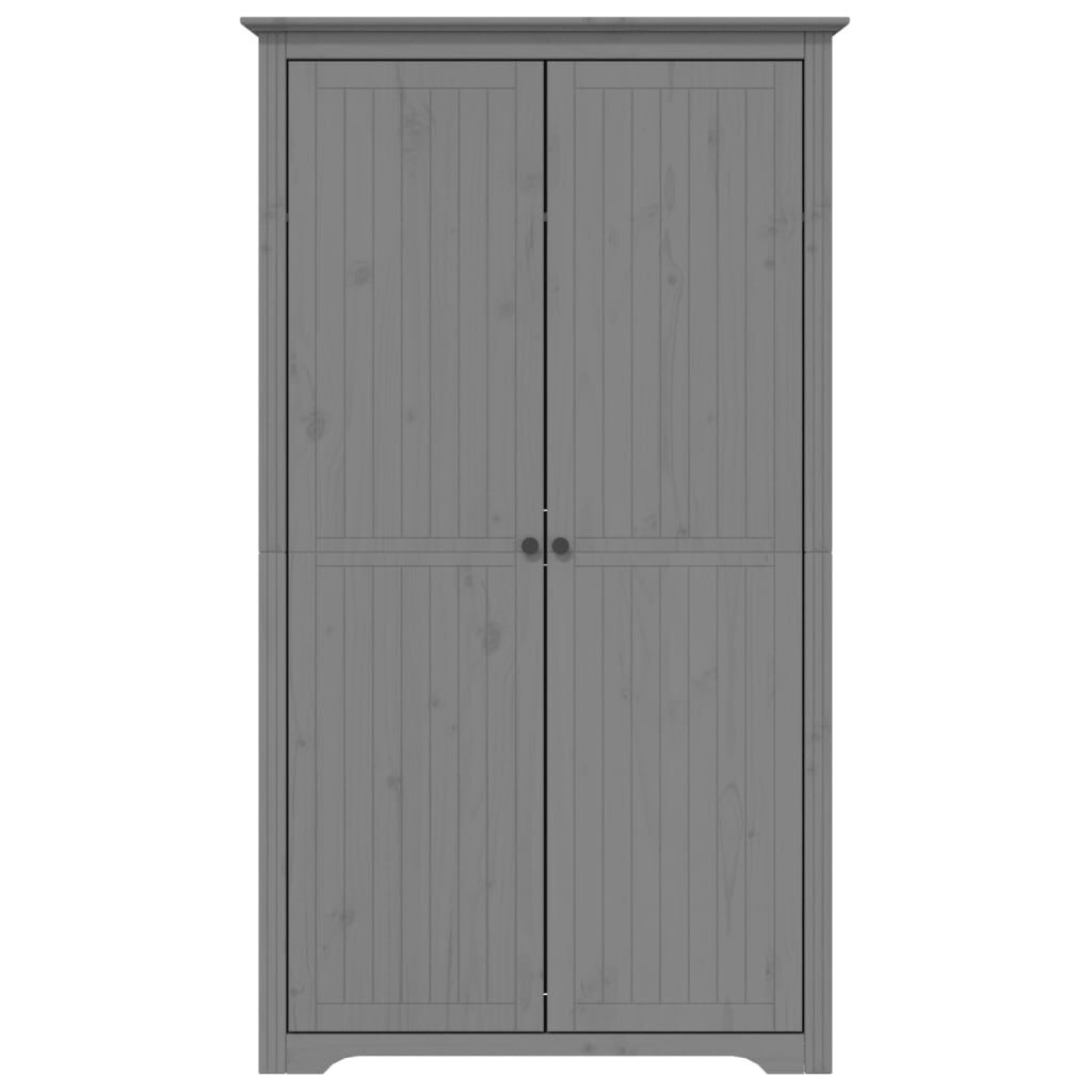 vidaXL Ντουλάπα BODO Γκρι 99x53,5x173 εκ. από Μασίφ Ξύλο Πεύκου