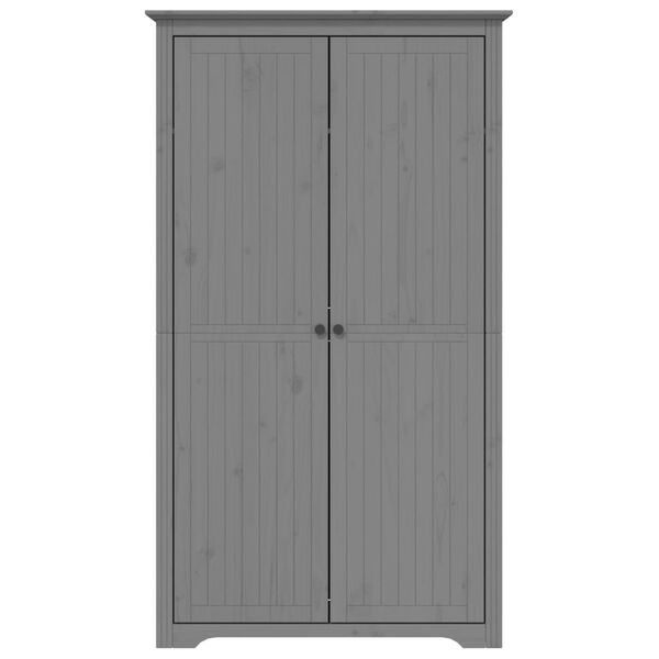 vidaXL Ντουλάπα BODO Γκρι 99x53,5x173 εκ. από Μασίφ Ξύλο Πεύκου