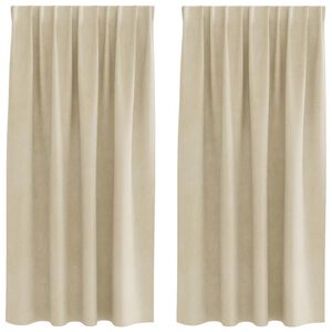 vidaXL Κουρτίνες 2 pcs Κρεμ 140 x 175 cm Βελούδο