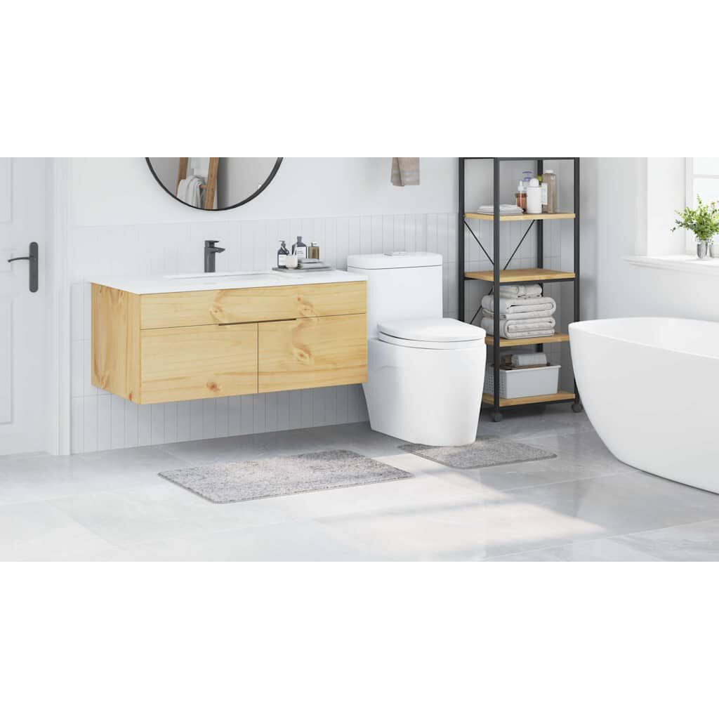 vidaXL Πατάκι μπάνιου 2 pcs Γκρι 50 x 50 cm Πολυπροπυλένιο