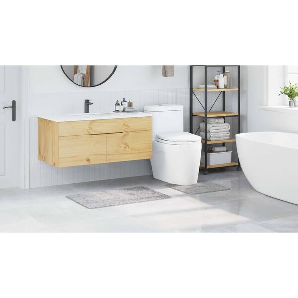vidaXL Πατάκι μπάνιου 2 pcs Γκρι 50 x 50 cm Πολυπροπυλένιο