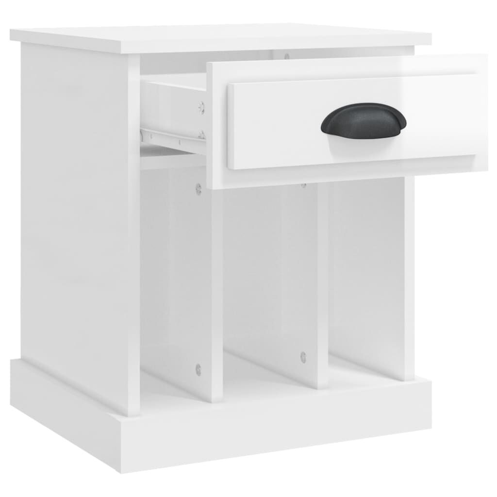 vidaXL Κομοδίνο Γυαλιστερό Λευκό 43 x 36 x 50 εκ.