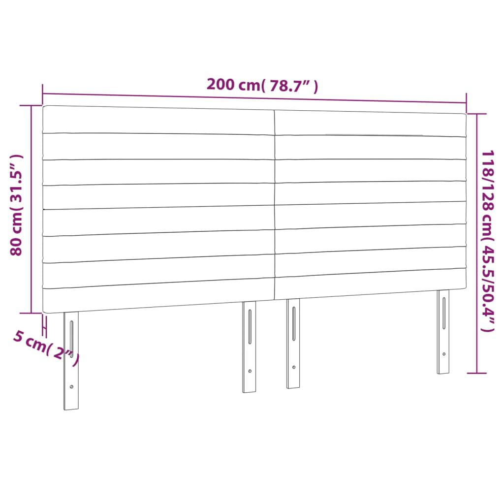 vidaXL Κεφαλάρια Κρεβατιού 4 τεμ.Αν. Γκρι 100x5x78/88 εκ. Υφασμάτινο