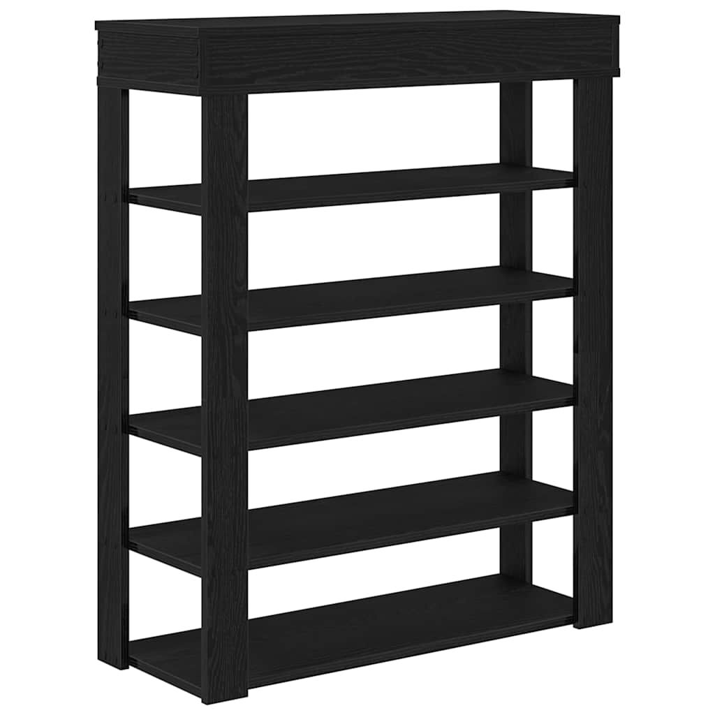 Ράφι παπουτσιών vidaXL Μαύρο 80x30x98 cm Κατασκευασμένο ξύλο