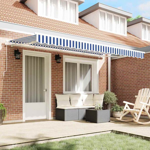 vidaXL Σκηνίτσα Αναδιπλούμενη Μπλε και άσπρο 350 x 200 cm