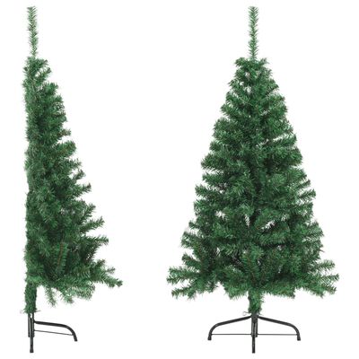 vidaXL Χριστουγεννιάτικο Δέντρο Τεχνητό Μισό Βάση Πράσινη 150 εκ. PVC