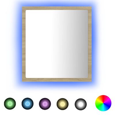 vidaXL Καθρέφτης Μπάνιου με LED Sonoma Δρυς 40x8,5x37 εκ. Ακρυλικός