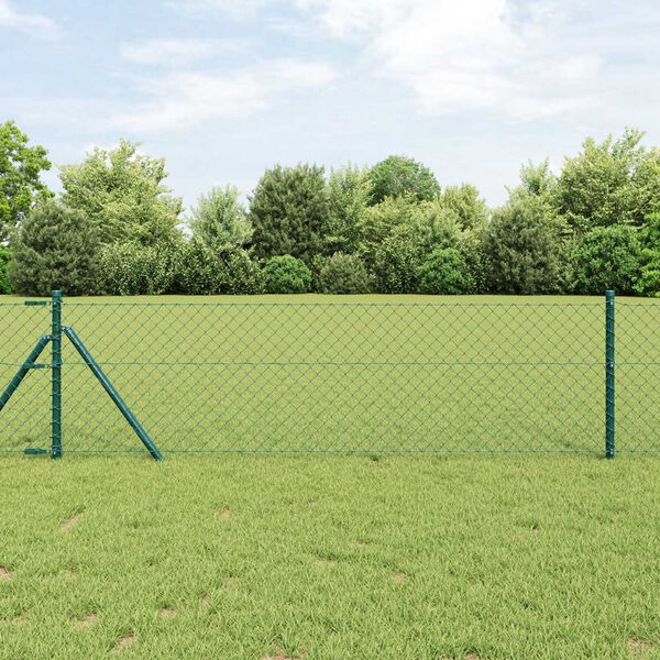vidaXL Φράχτης Πράσινο 25 x 0.8 m Γαλβανισμένο Ατσάλι