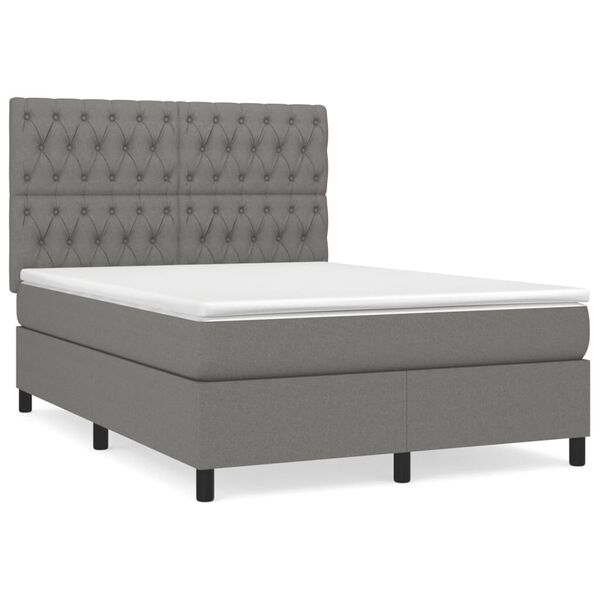 vidaXL &Kappa;&rho;&epsilon;&beta;ά&tau;&iota; Boxspring &mu;&epsilon; &Sigma;&tau;&rho;ώ&mu;&alpha; &Sigma;&kappa;&omicron;ύ&rho;&omicron; &Gamma;&kappa;&rho;&iota; 140x190 &epsilon;&kappa;. &Upsilon;&phi;&alpha;&sigma;&mu;ά&tau;&iota;&nu;&omicron;