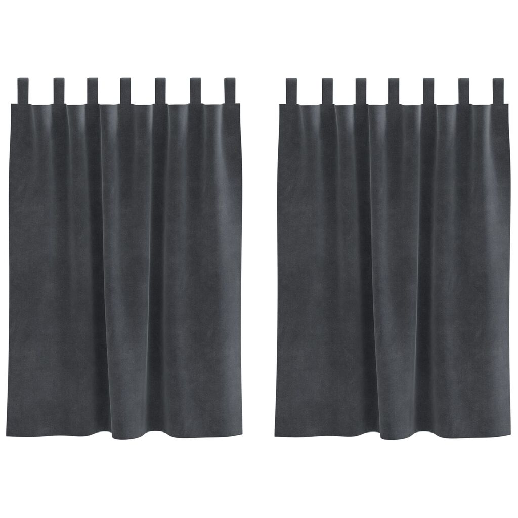 Curtains Blackout vidaXL με Κρεμαστές Λαβές 2 τμχ Ανοιχτό γκρι Βαμβάκι