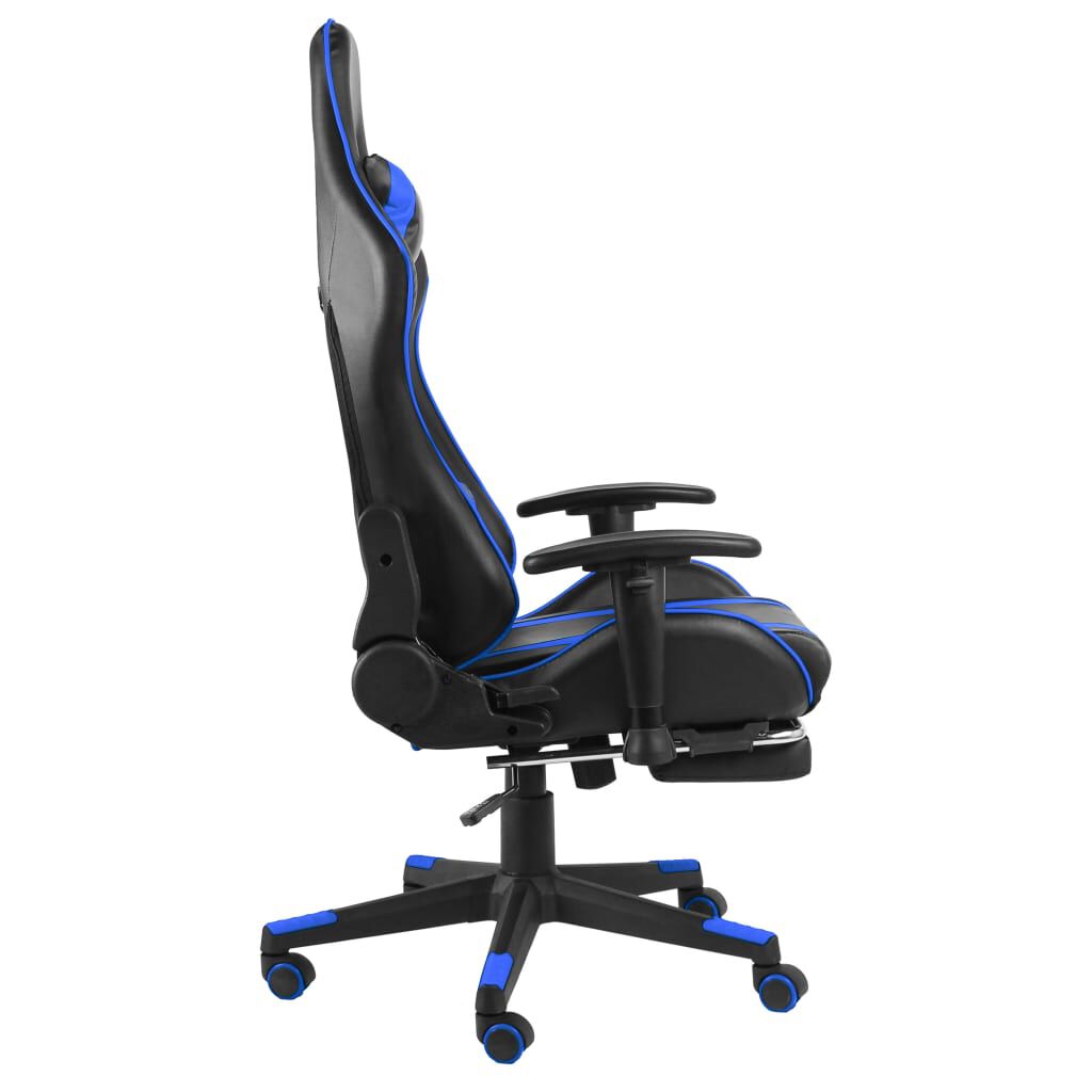 vidaXL Καρέκλα Gaming Περιστρεφόμενη με Υποπόδιο Μπλε PVC