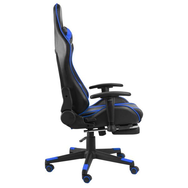 vidaXL Καρέκλα Gaming Περιστρεφόμενη με Υποπόδιο Μπλε PVC