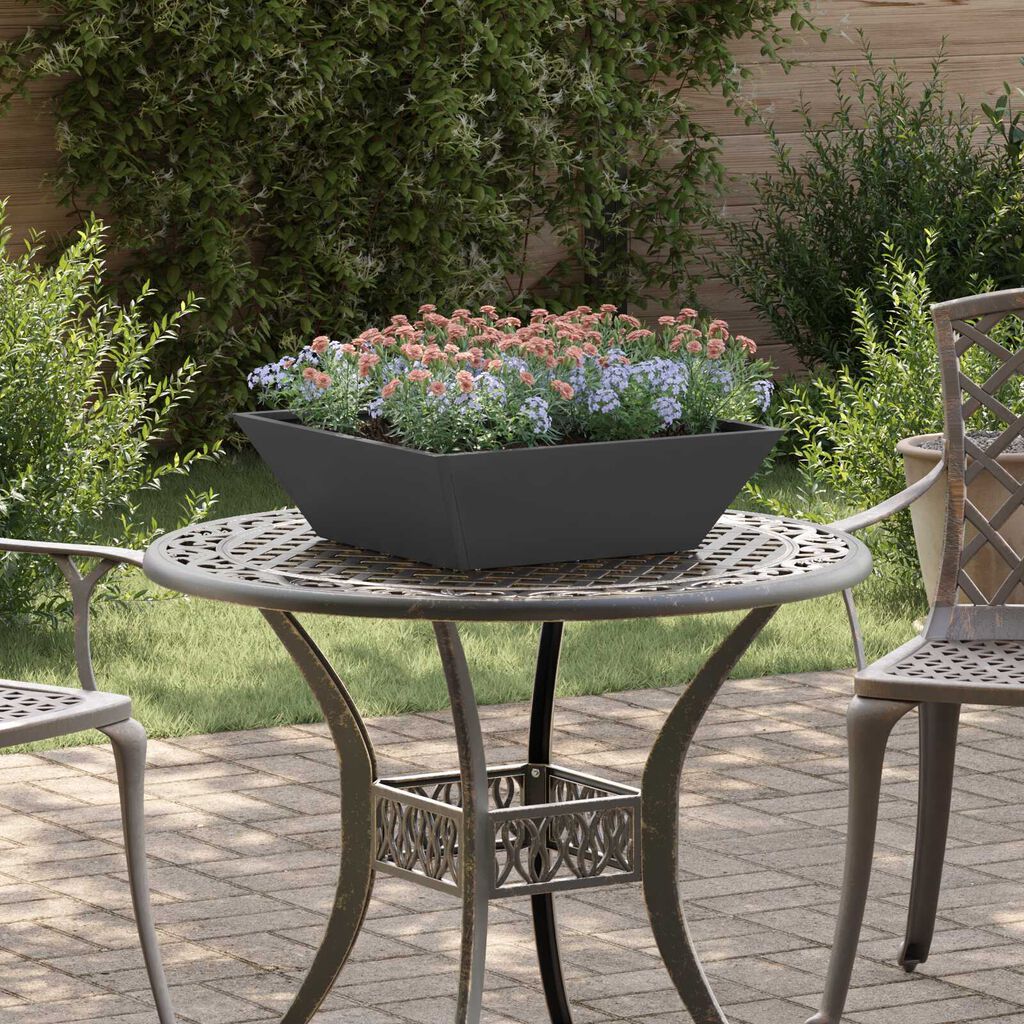 vidaXL Γλάστρα Κήπου 5 pcs Μαύρο 50 x 50 x 15 cm Ατσάλι