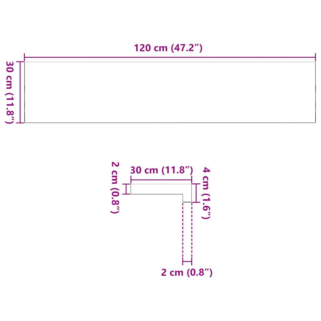 vidaXL Πατάκια Σκάλας 8 τεμ. Σκούρο Καφέ 120x30x2 cm Ξύλο Δρυός