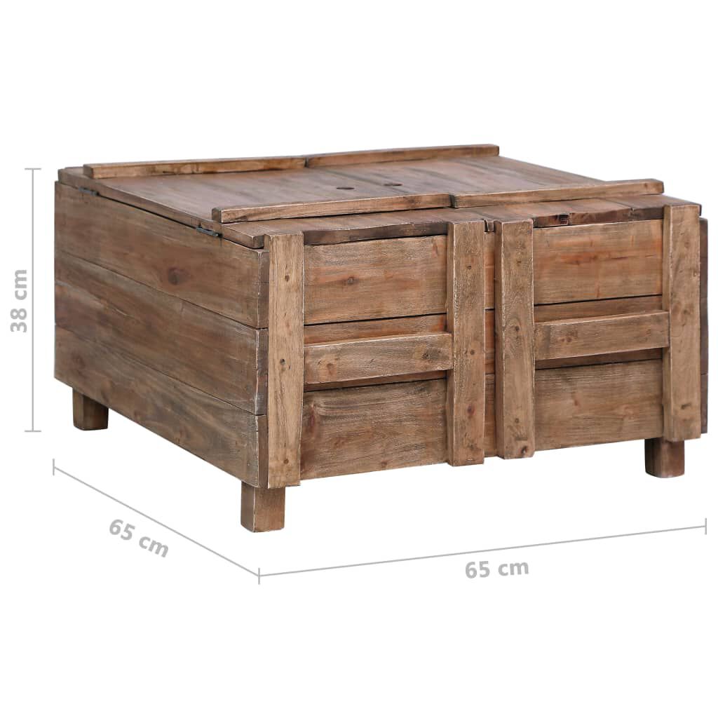 vidaXL Τραπεζάκι Σαλονιού 65x65x38 εκ. από Μασίφ Μαόνι