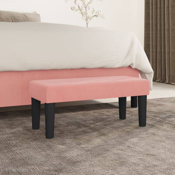 vidaXL Πάγκος Ροζ 70 x 30 x 30 εκ. Βελούδινος