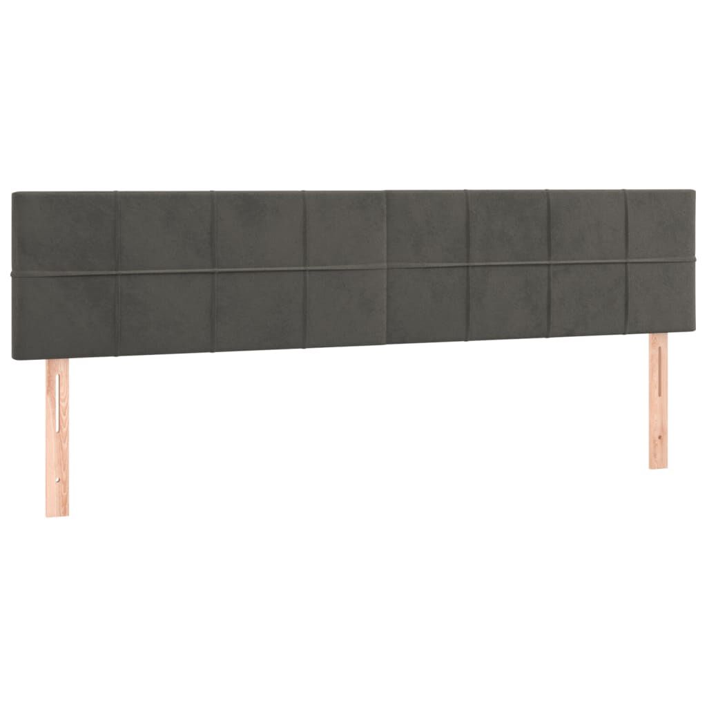 vidaXL Κεφαλάρια Κρεβατιού 2 τεμ.Σκούρο Γκρι 100x5x78/88 εκ. Βελούδινο