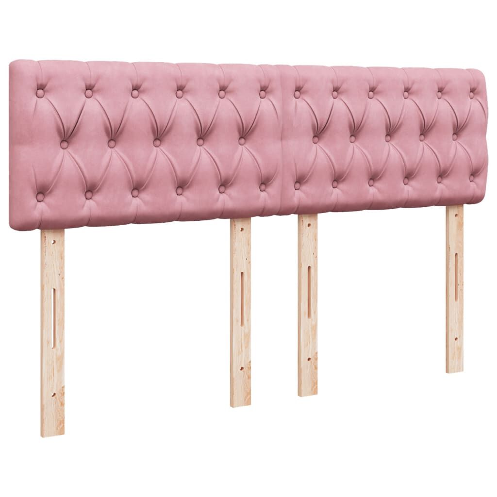 vidaXL Κρεβάτι Boxspring με Στρώμα Ροζ 160x200 εκ. Βελούδινο