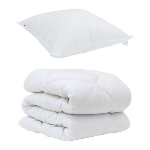 vidaXL Set Παπλώματος Χειμώνα 2 pcs Λευκό 155 x 200 εκ. Μικροΐνες
