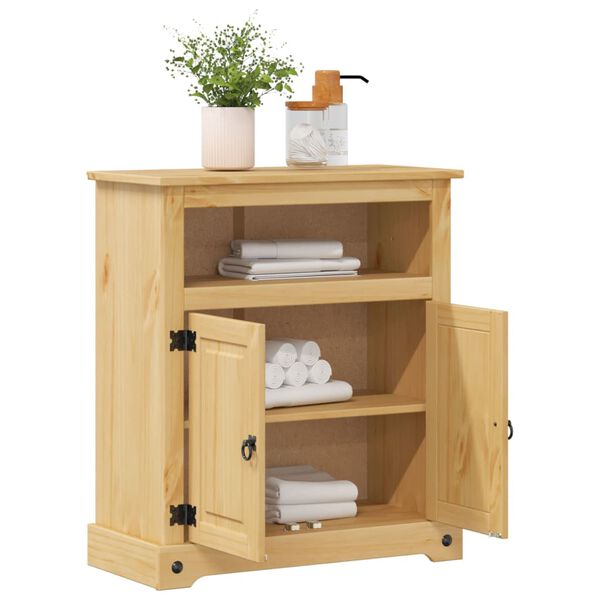 vidaXL Ντουλάπι Μπάνιου Corona 70x33x80 εκ. από Μασίφ Ξύλο Πεύκου