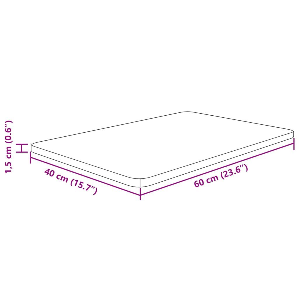 vidaXL Πάγκος Μπάνιου Αν. Καφέ 60 x 40 x 1,5 εκ. Επεξ. Μασίφ Ξύλο