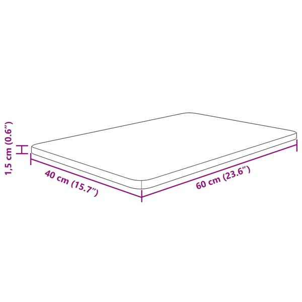 vidaXL Πάγκος Μπάνιου Αν. Καφέ 60 x 40 x 1,5 εκ. Επεξ. Μασίφ Ξύλο