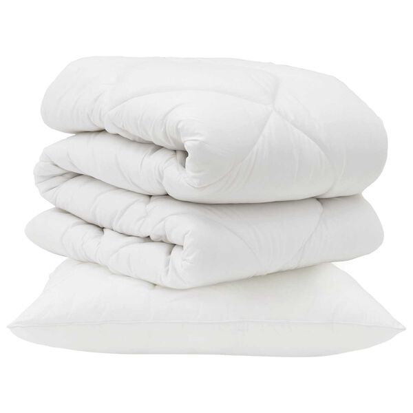 vidaXL Πάπλωμα με μαξιλάρι 2 pcs Λευκό Μικροΐνες