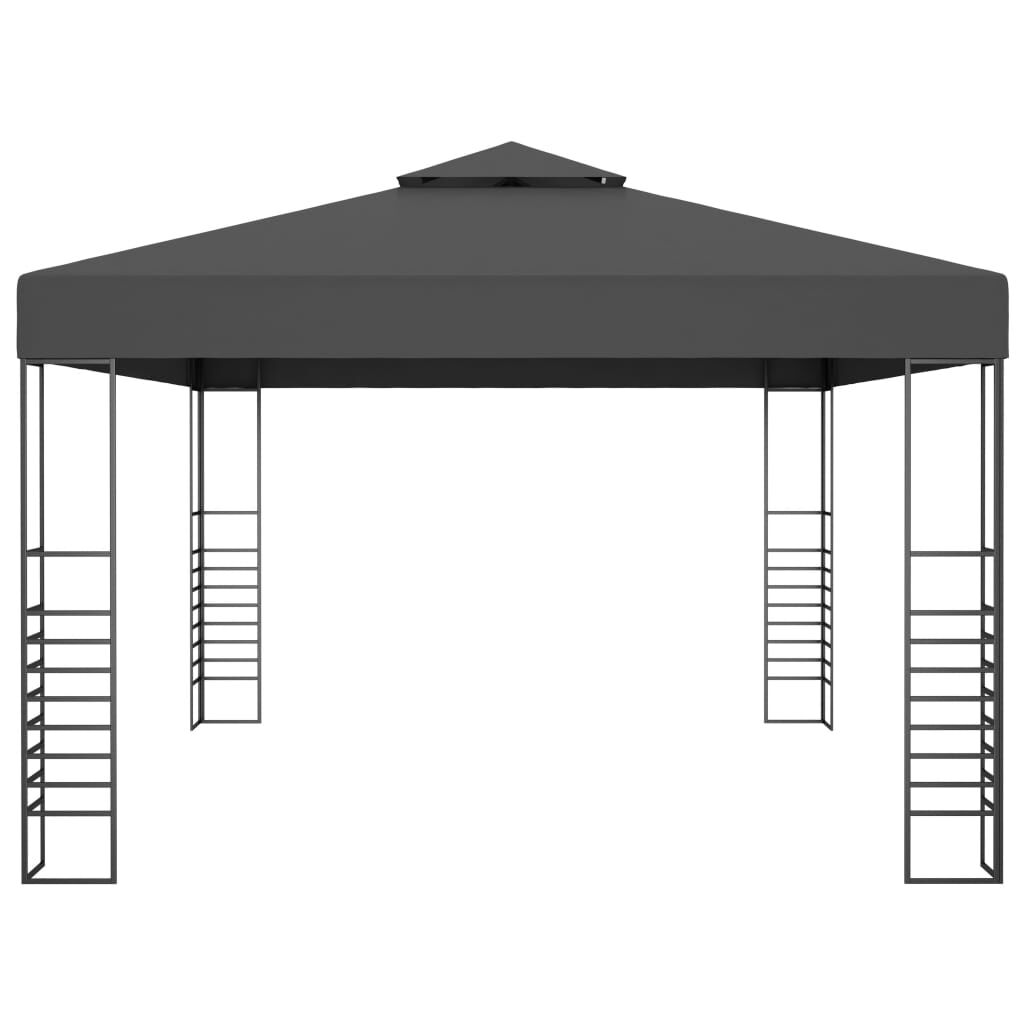 vidaXL Κιόσκι με Φωτάκια LED Ανθρακί 3 x 4 μ.