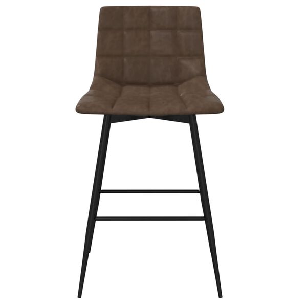 vidaXL Σκαμπό Μπαρ 2 τεμ. Σκούρο Καφέ από Συνθετικό Δέρμα