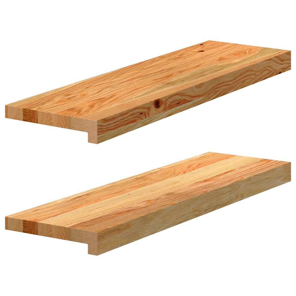 vidaXL Περβάζια παραθύρων 2 τεμ. Αν. Καφέ 70x20x2 εκ. Μασίφ Ξύλο Δρυός