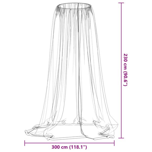 vidaXL Κουνουπιέρα για Ομπρέλα 220 Λευκή Φ300x230 εκ. από Δίχτυ